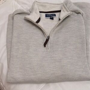 Club Room Men's Light Gray Zip-Up Sweater